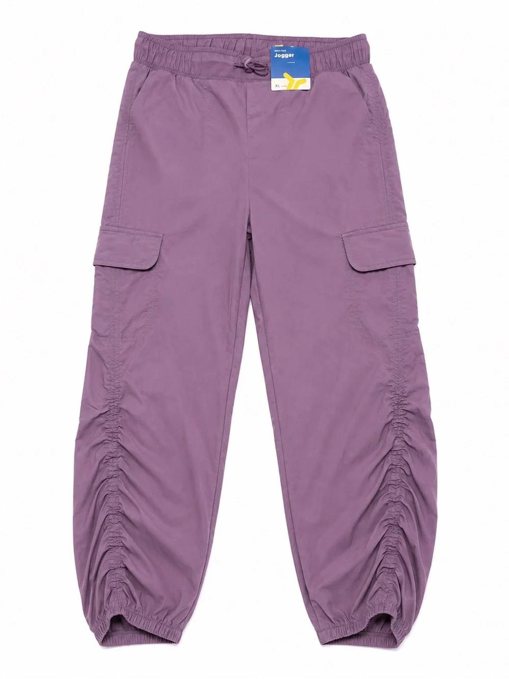Old Navy Girls XL 14-16 Purple High-Waisted Ruched Cargo Parachute Joggers NWT